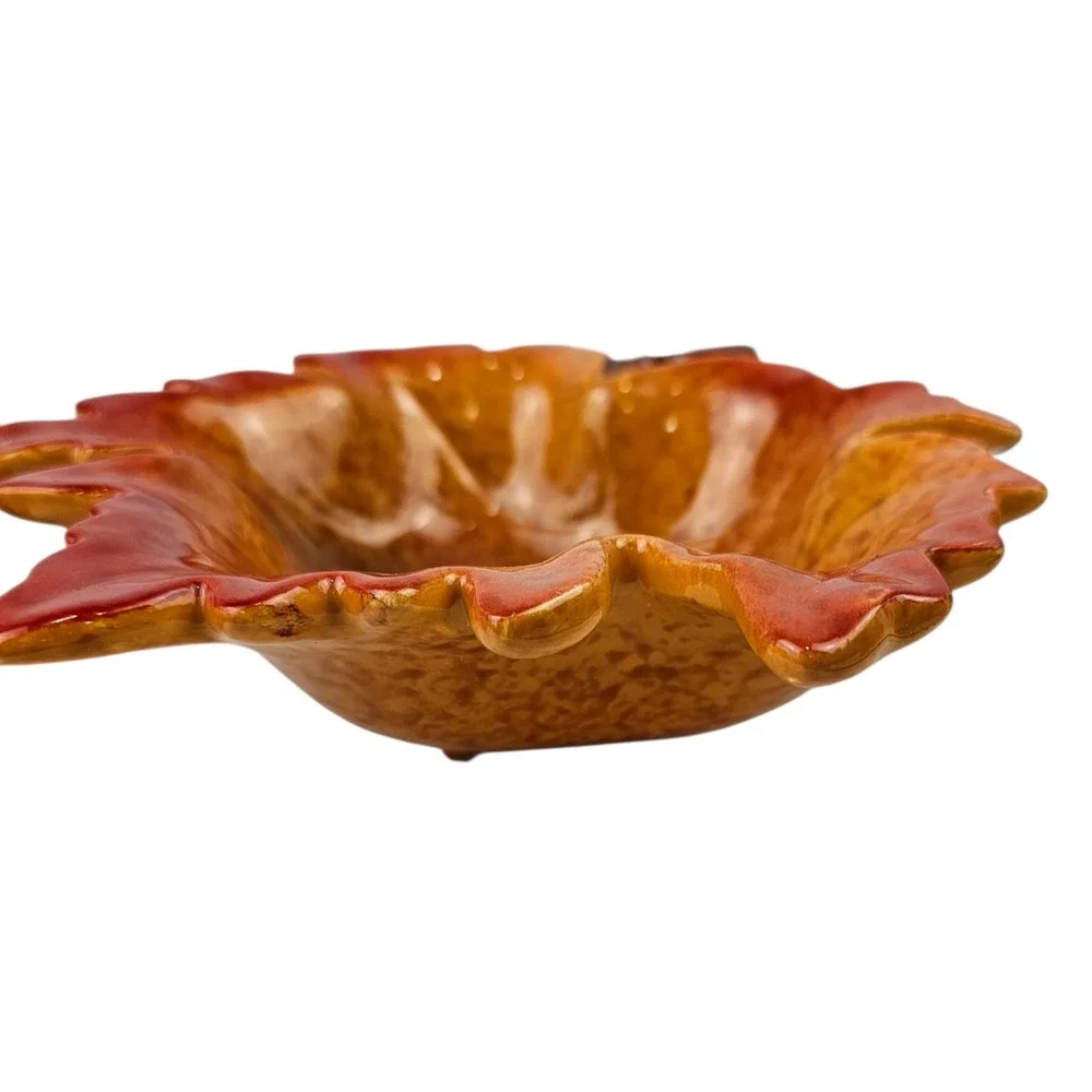 Ceramic Fall Decor Set‎ Pumpkin Candy Dish Leaf Bowl Autumn Harvest Decor